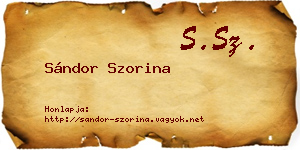 Sándor Szorina névjegykártya